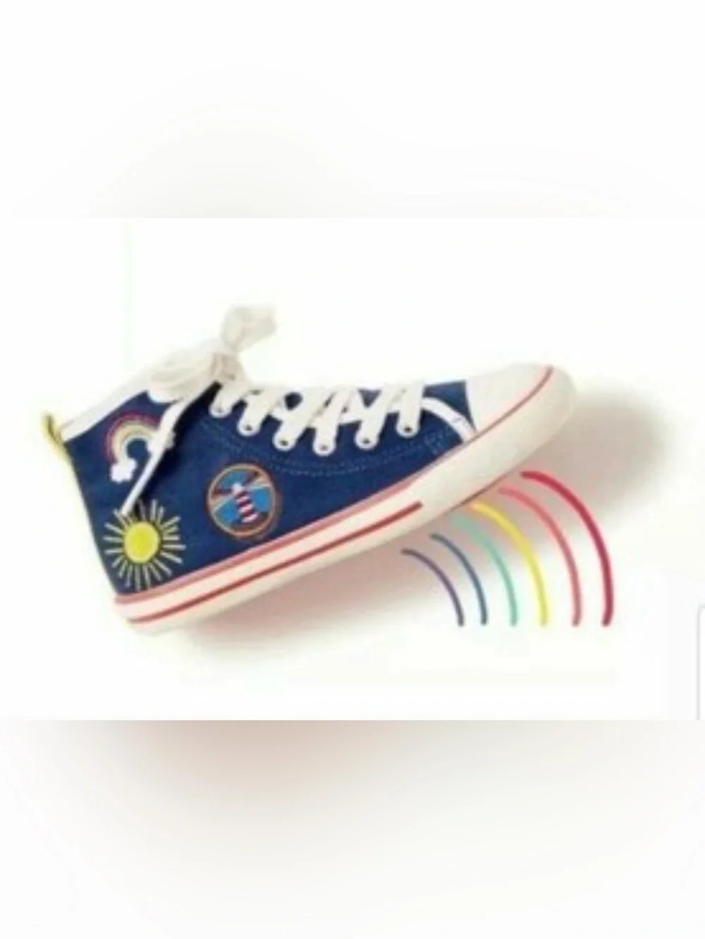 Mini Boden High Top Canvas Sneakers Size 24